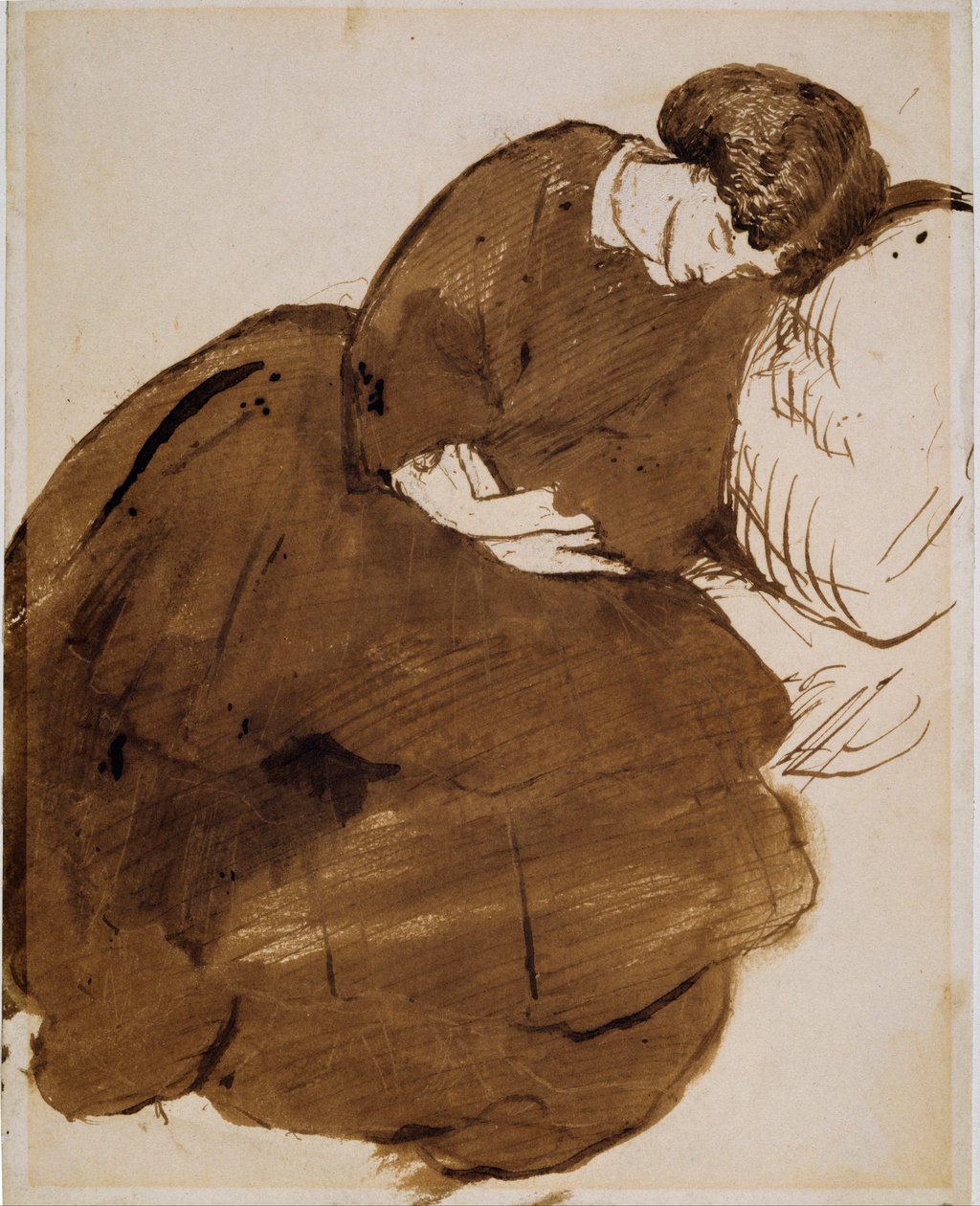 Portrait of Jane Morris Asleep on a Sofa by Dante Gabriel Rossetti