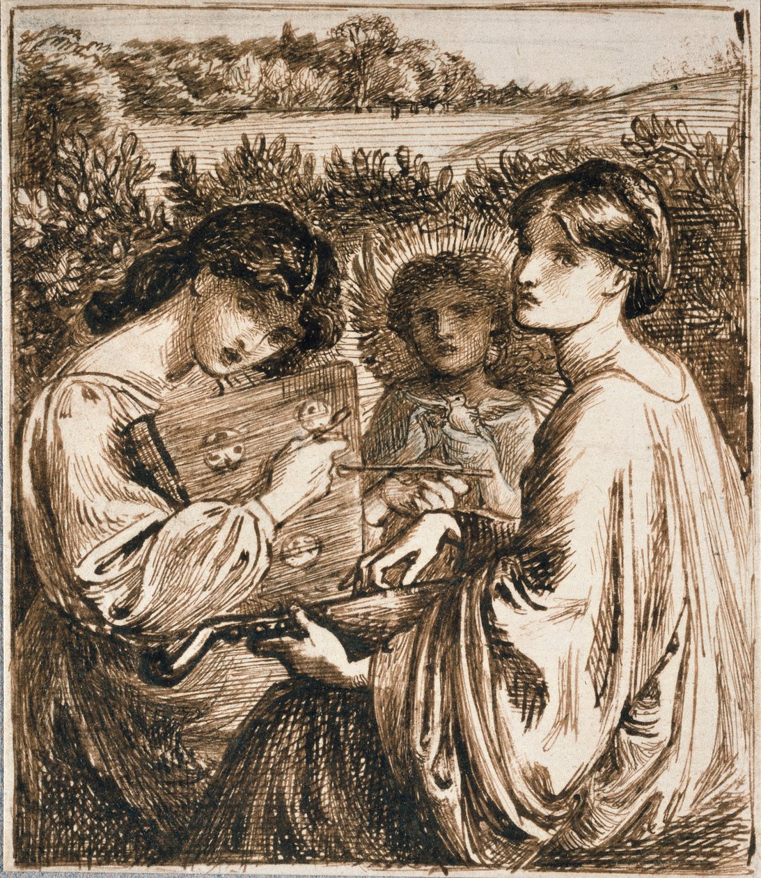 Study for the Bower Meadow, late 19th century by Dante Gabriel Rossetti