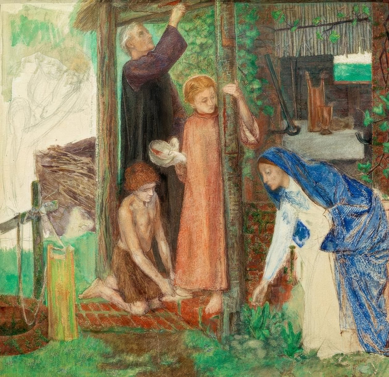 The Passover in the Holy Family by Dante Gabriel Charles Rossetti