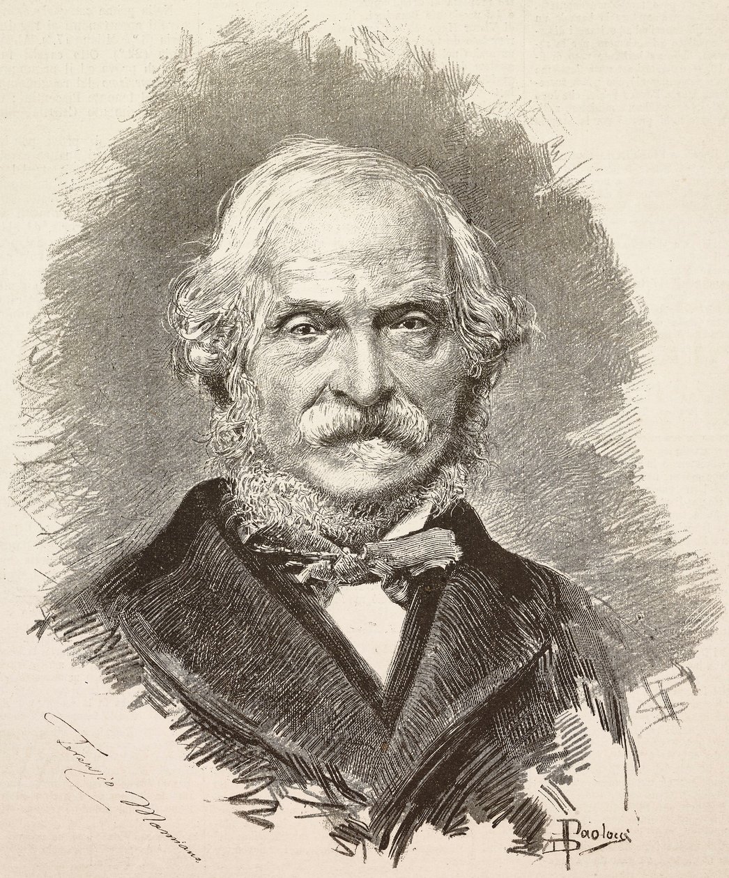 Portrait of Terenzio Mamiani (1799-1885), Italian Politician and Writer, Engraving from a Drawing by Dante Paolocci and a Photograph by Della Valle, from L