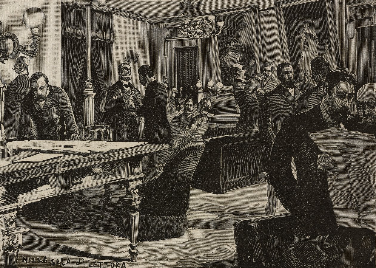 Reading room at Palazzo Montecitorio, Rome, Italy by Dante Paolocci