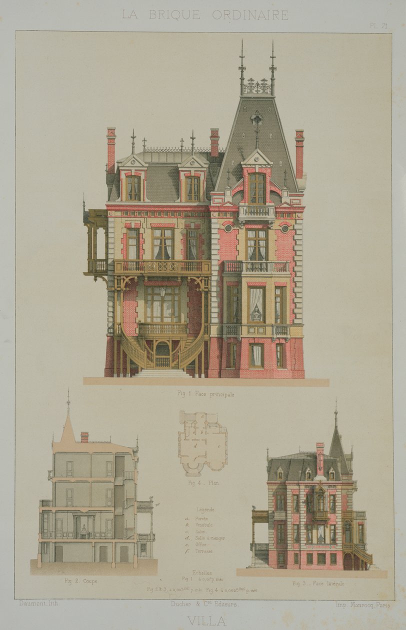 Design for a Brick Villa in Trouville, illustration from 