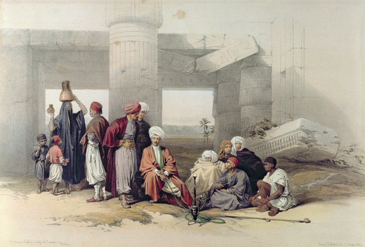Entrance of the Temple of Amus II at Goorha, Thebes, from Egypt and Nubia, Vol.1 by David Roberts