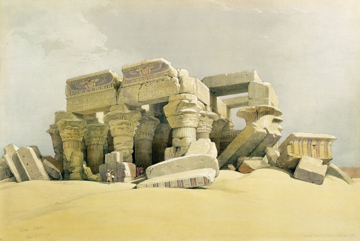 Ruins of the Temple of Kom Ombo, from Egypt and Nubia, Vol.1 by David Roberts