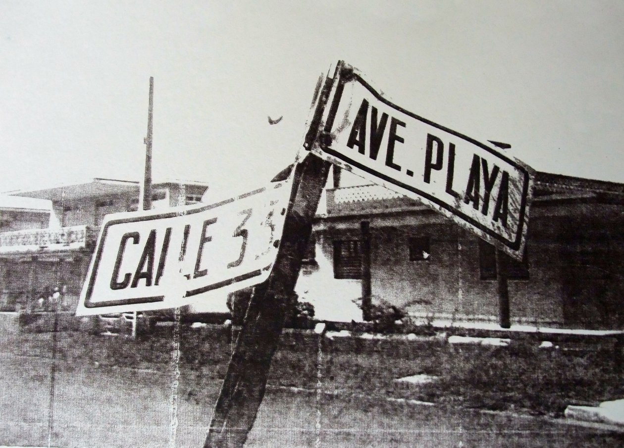 Black and white street sign by David Studwell
