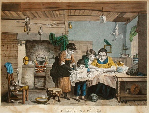 The Cut Finger, engraved by Joly, c.1830-40 by David (after) Wilkie