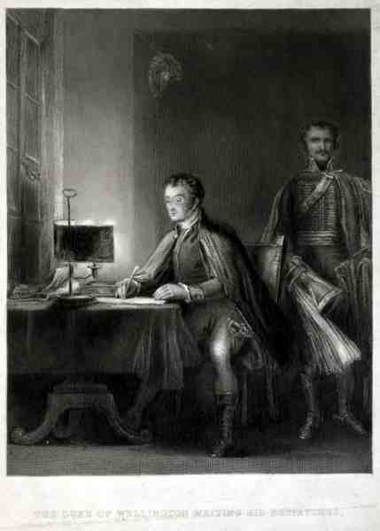 The Duke of Wellington Writing his Dispatches, engraved by William Greatbach by David (after) Wilkie