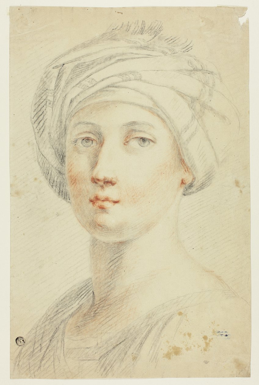 Portrait Bust of Young Woman in Turban by David Allan