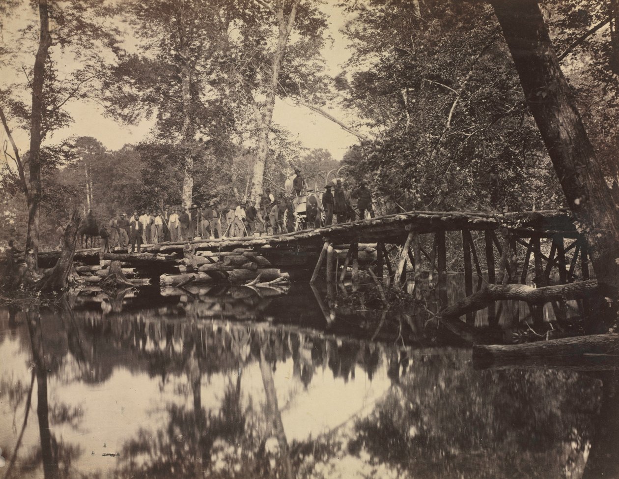 Military Bridge, Across the Chickahominy, Virginia, 1862 by David B. Woodbury