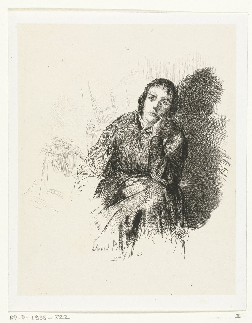 Study of a Pensive Woman by David Bles