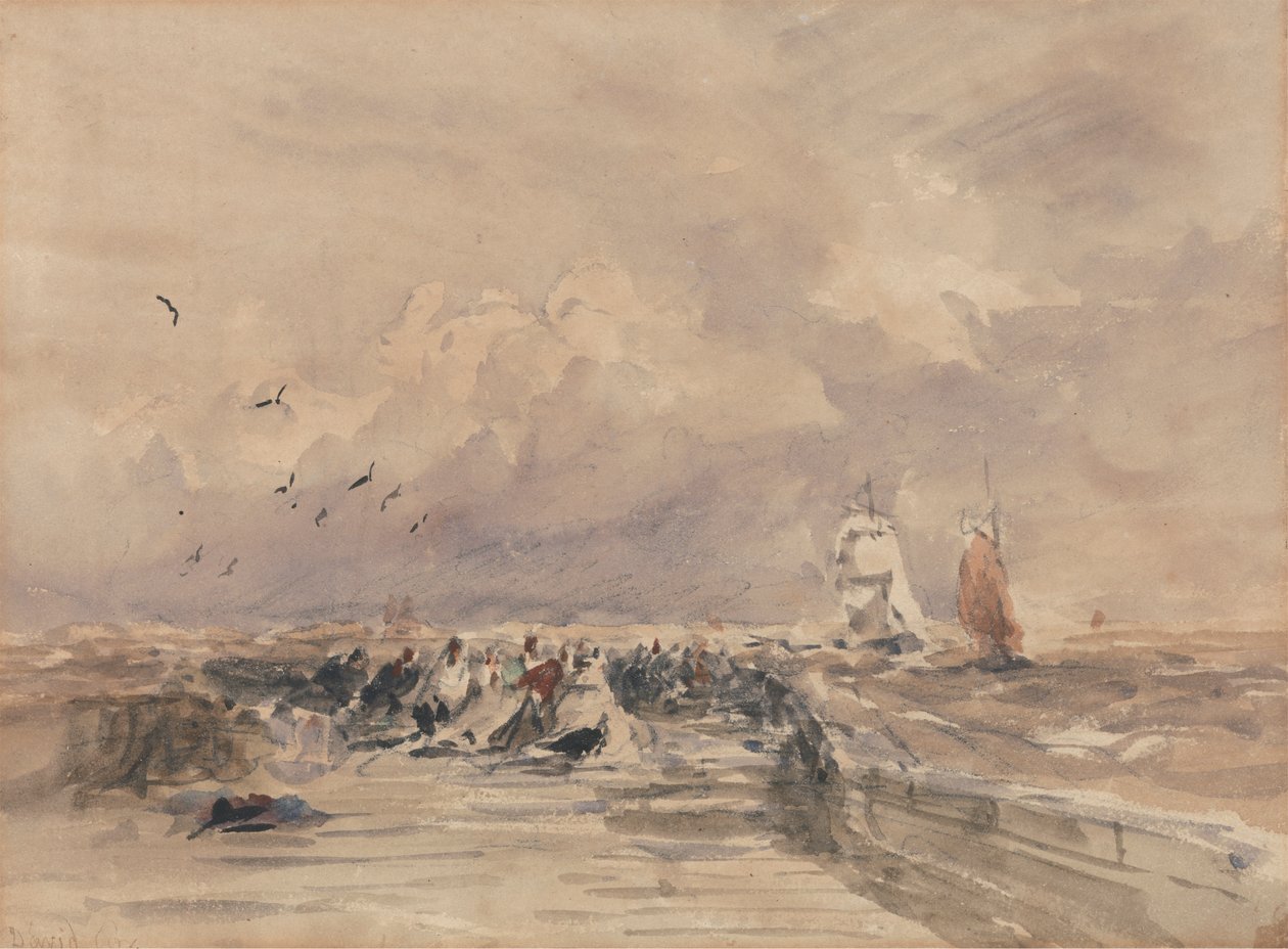 Dieppe Pier, Stiff Breeze by David Cox