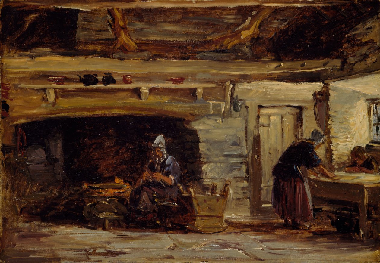 Cottage Interior, Trossavon near Bettws-y-Coed, 1844-1847 by David Cox the elder