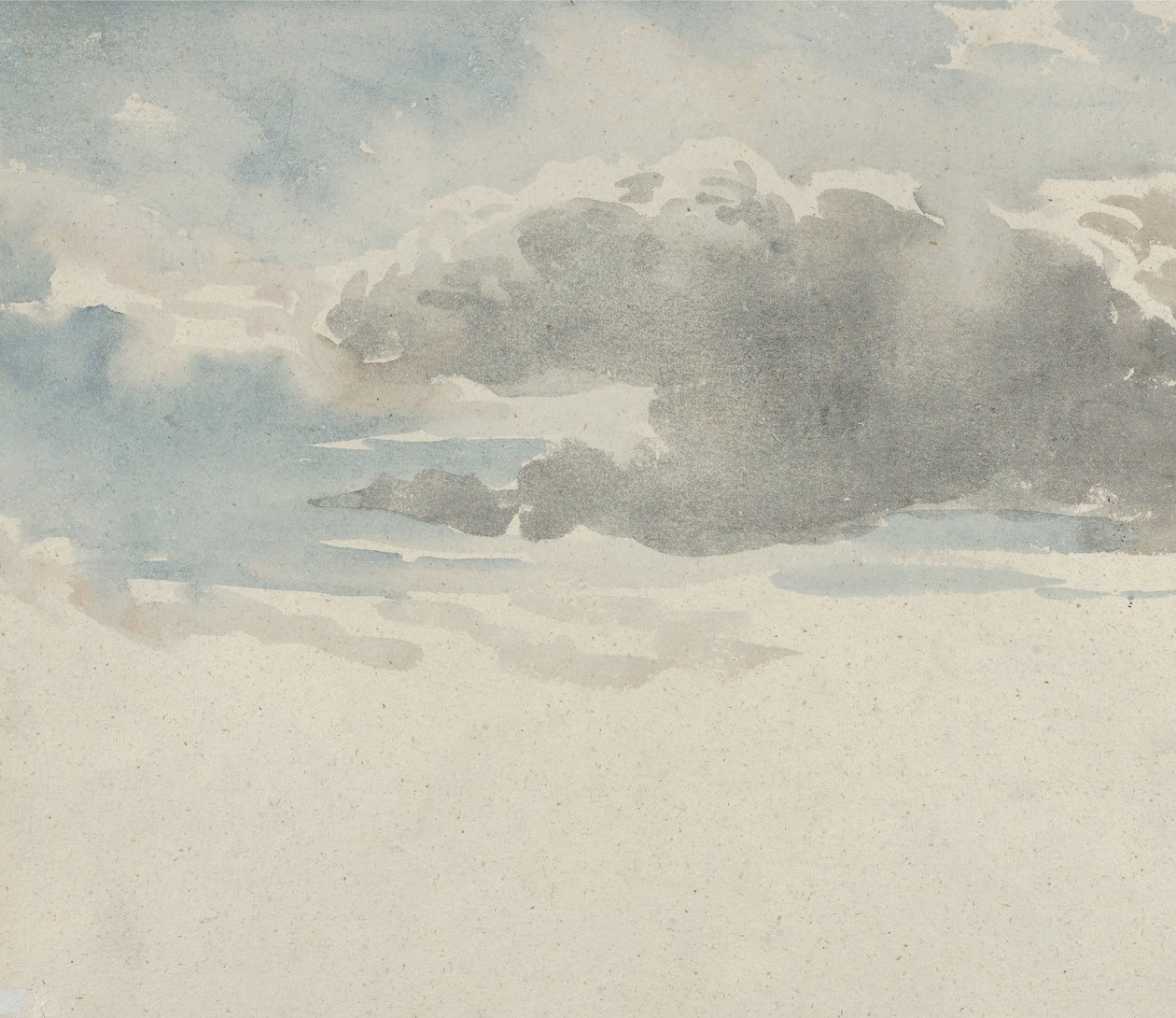 Study of Clouds (detail), Study of an Elder Bush by a Fence (detail), 1820-45 by David Cox the elder