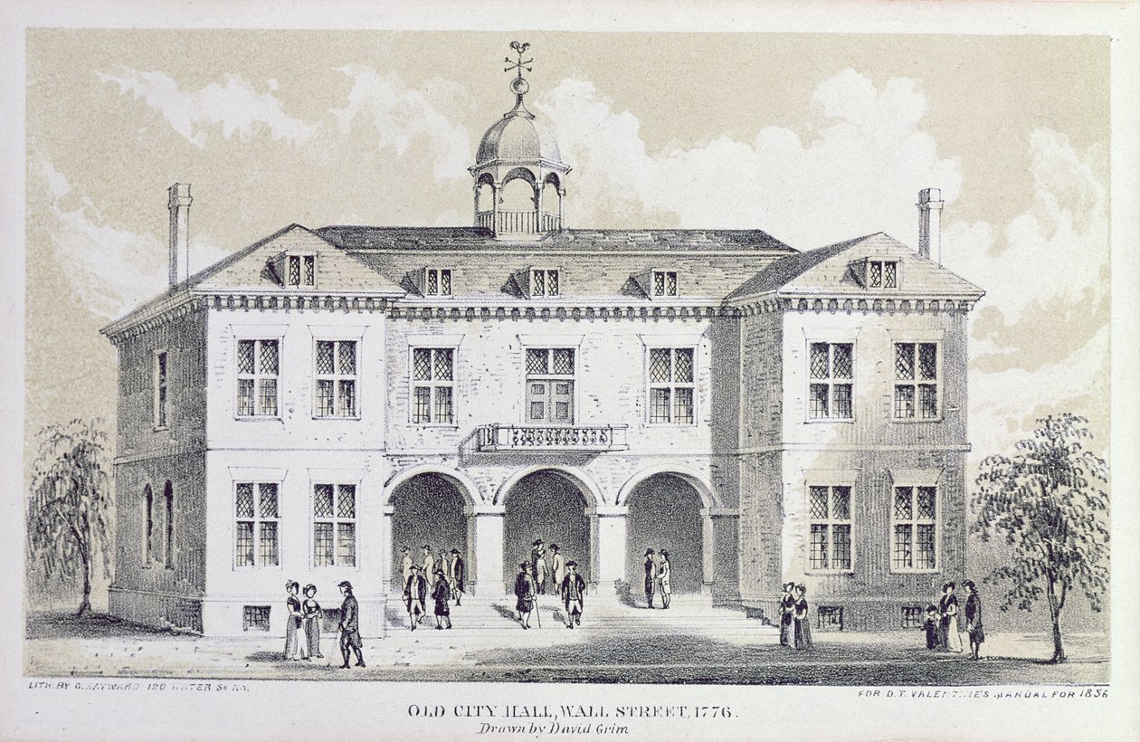 Old City Hall, New York, in 1776, from 