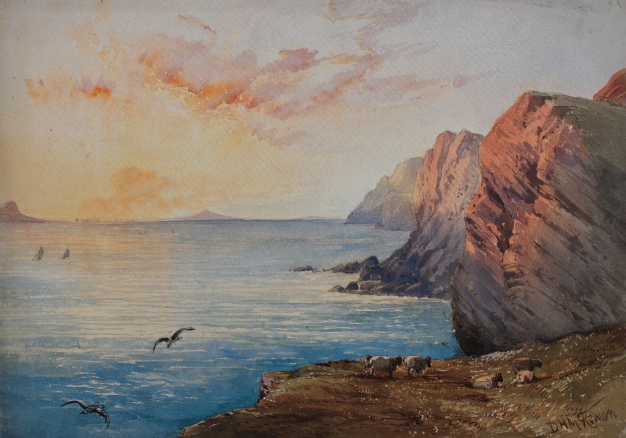Dorset Coast at Sunset by David Hall McKewan
