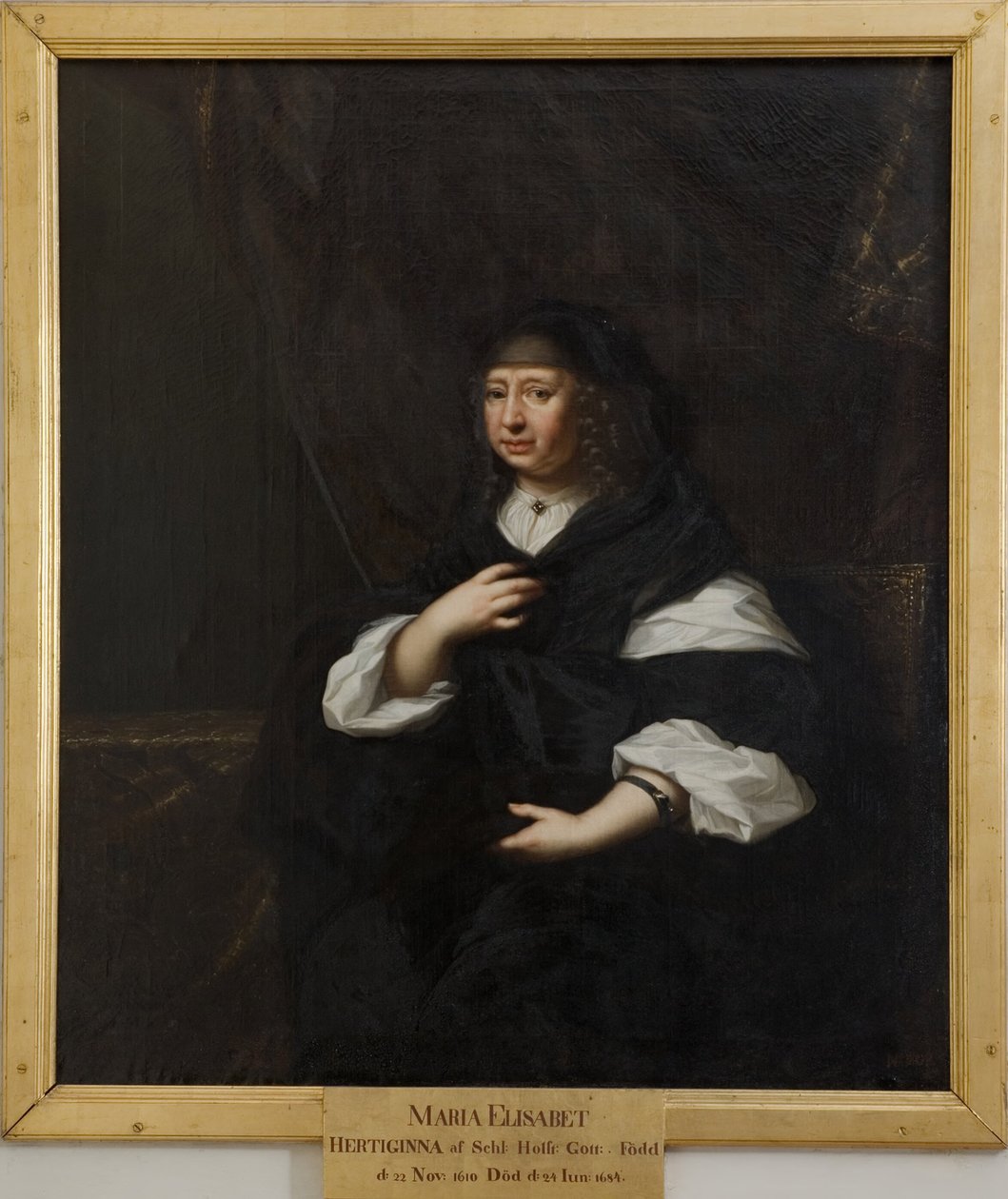 Maria Elisabet, 1610-1684, Princess of Saxony, Duchess of Holstein-Gottorp by David Klöcker Ehrenstrahl