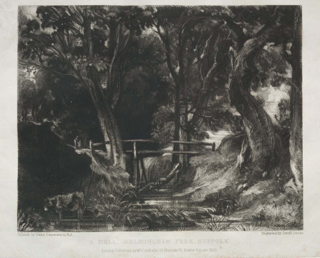 Various Subjects of Landscape, Characteristic of English Scenery from Pictures Painted by John Constable, R.A.: Dell in the Woods of Helmingham Park, Suffolk by David Lucas
