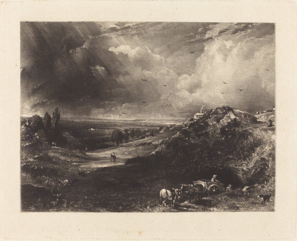 A Heath by David Lucas after John Constable