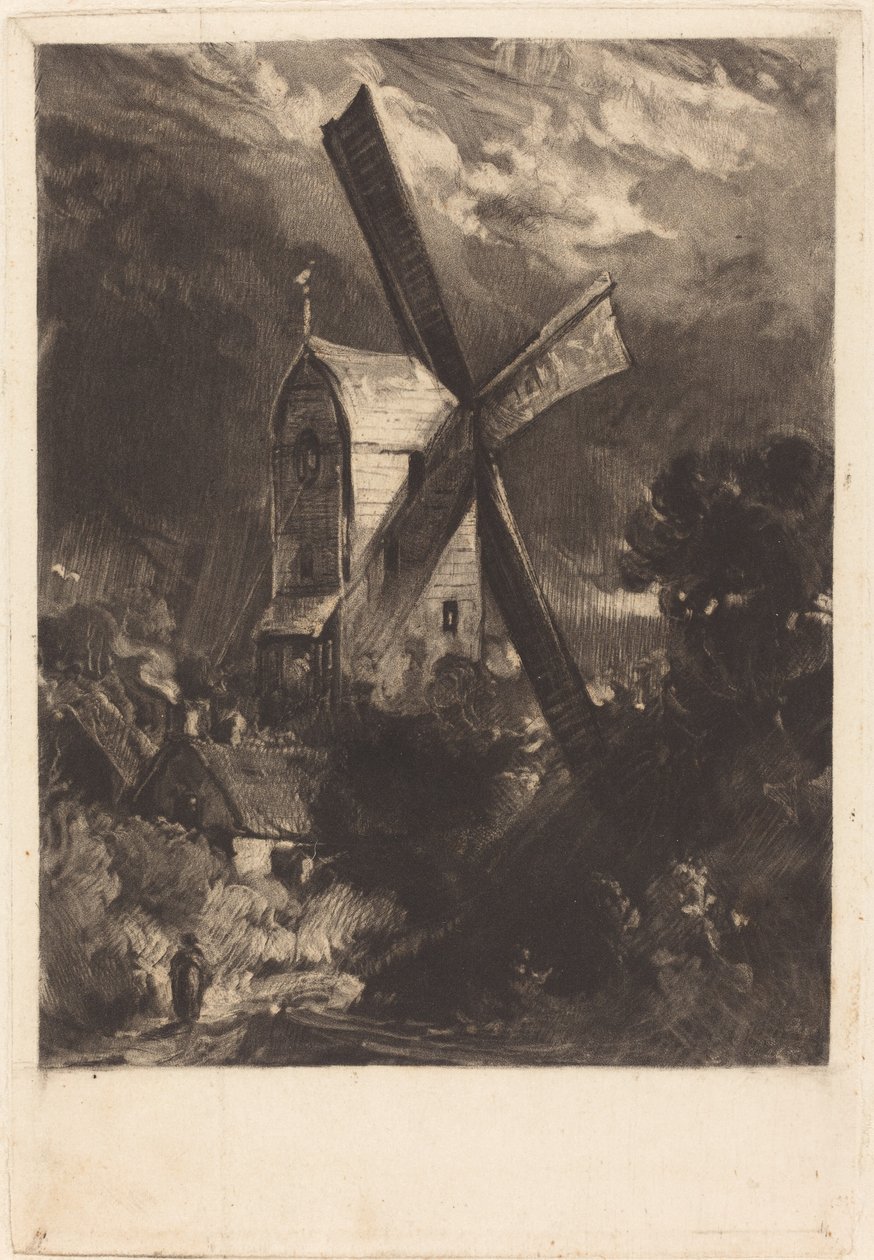 Mill near Brighton by David Lucas after John Constable