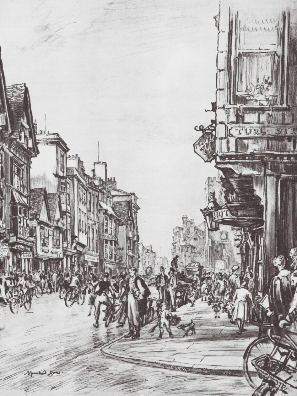 Oxford: Carfax from the Mitre by David Muirhead (after) Bone