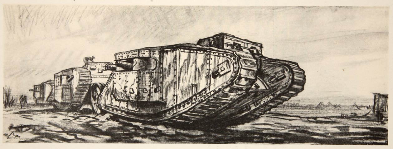 A line of tanks, illustration from 