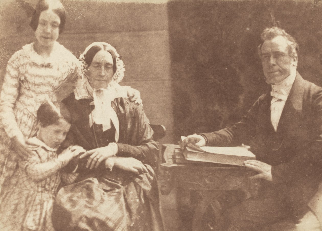 Rev Ebenezer Miller and family by David Octavius Hill, Robert Adamson