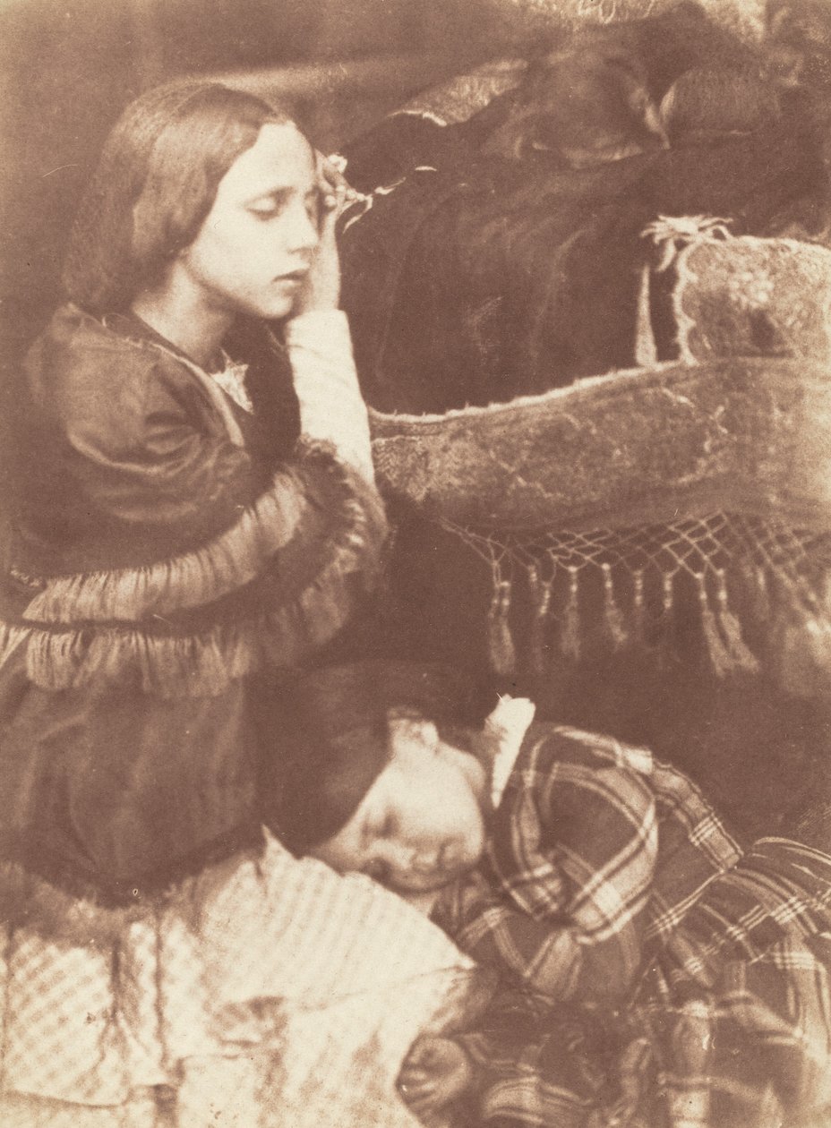 The Three Sleepers: Sophia Finlay, Harriet Farnie and Brownie by David Octavius Hill, Robert Adamson