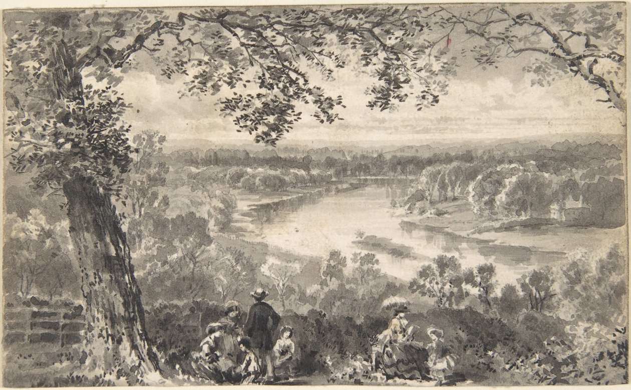 View of the Thames with Figures in Foreground by David Octavius Hill