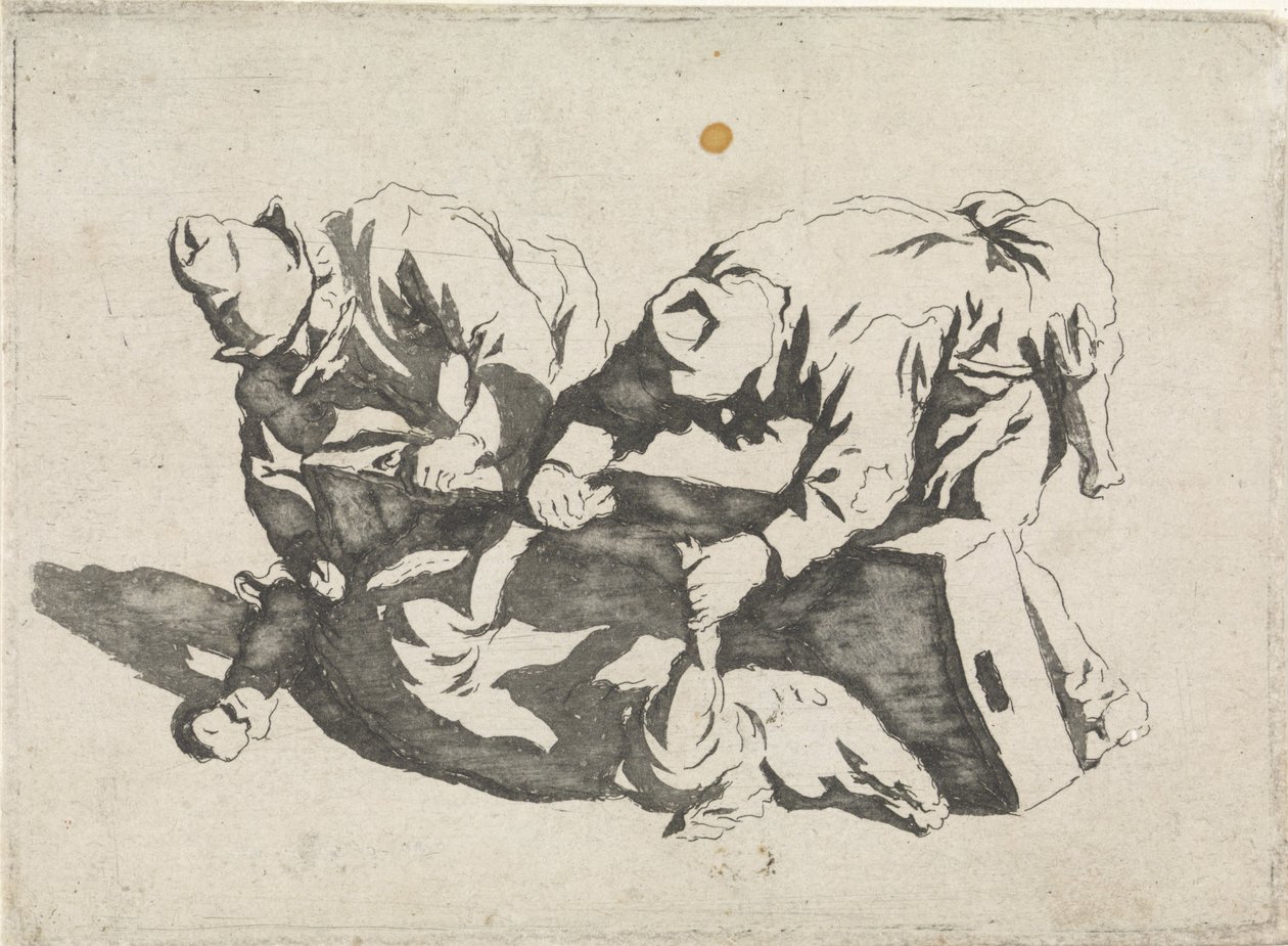 Men with a Slaughtered Pig by David Pièrre Giottino Humbert de Superville
