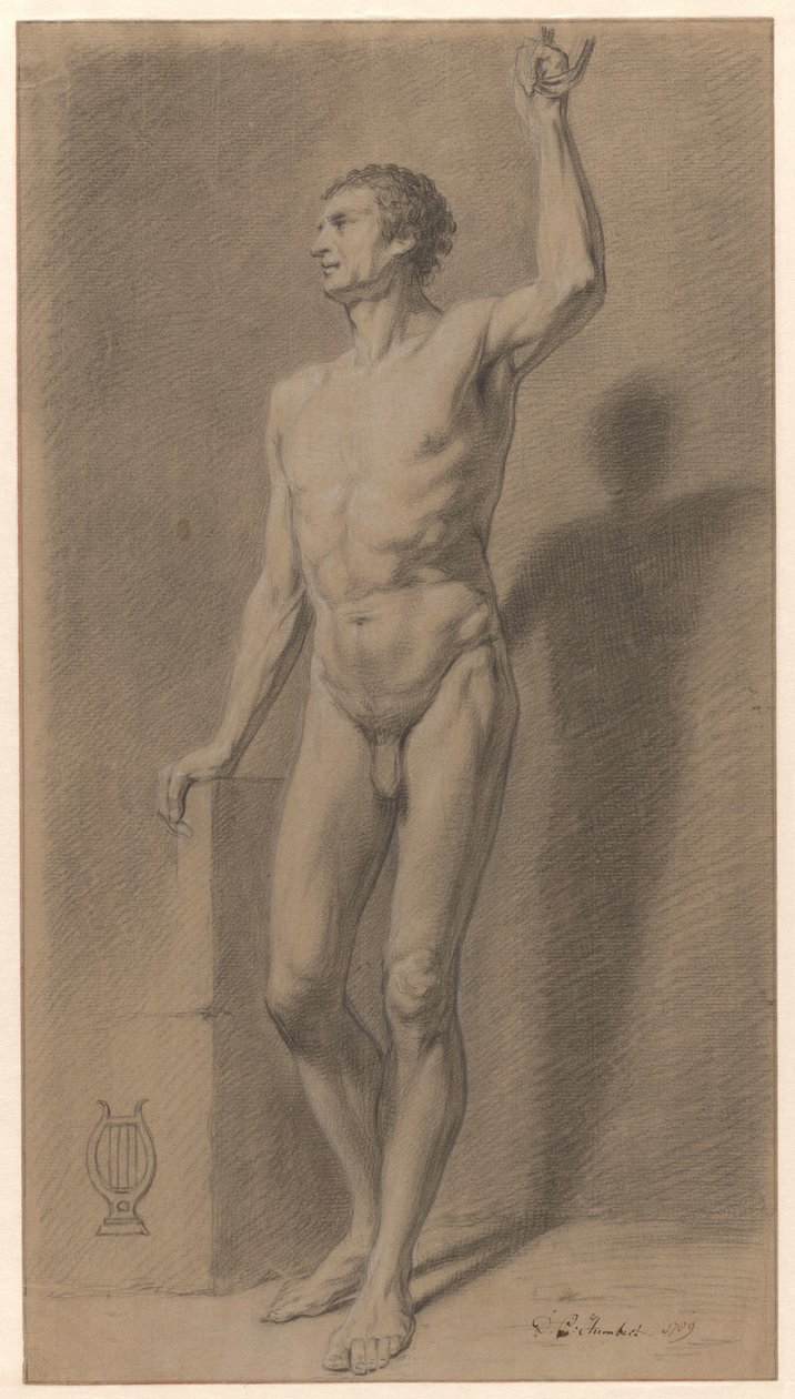 Standing Male Nude; Academy Study by David Pièrre Giottino Humbert de Superville