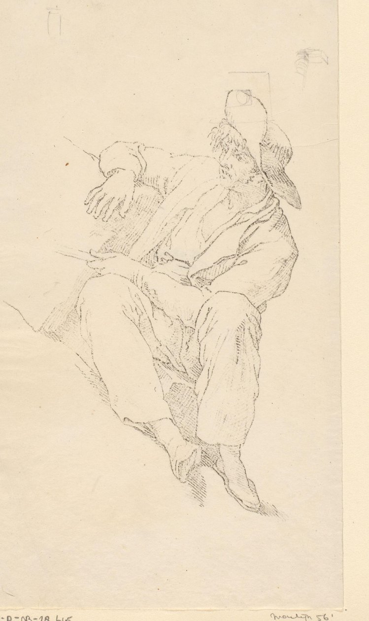 Seated Fisherman by David Pièrre Giottino Humbert de Superville