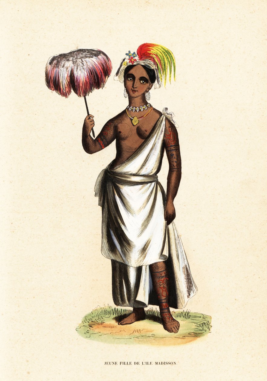 Piteenee, a young woman of Nuku Hiva, Marquesas Islands by David Porter