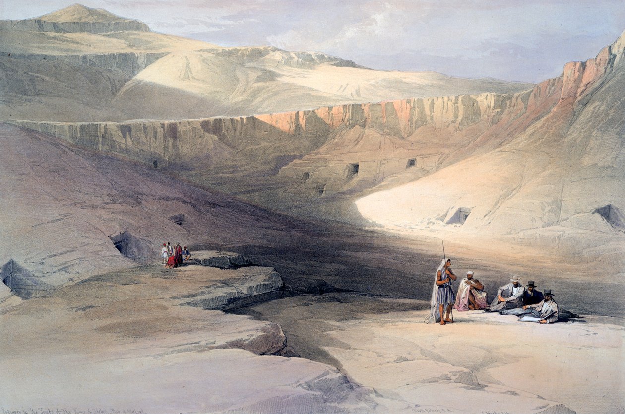Entrance to the Tombs of the Kings of Thebes, Bab-el-Malouk, 19th century by David Roberts, Louis Haghe