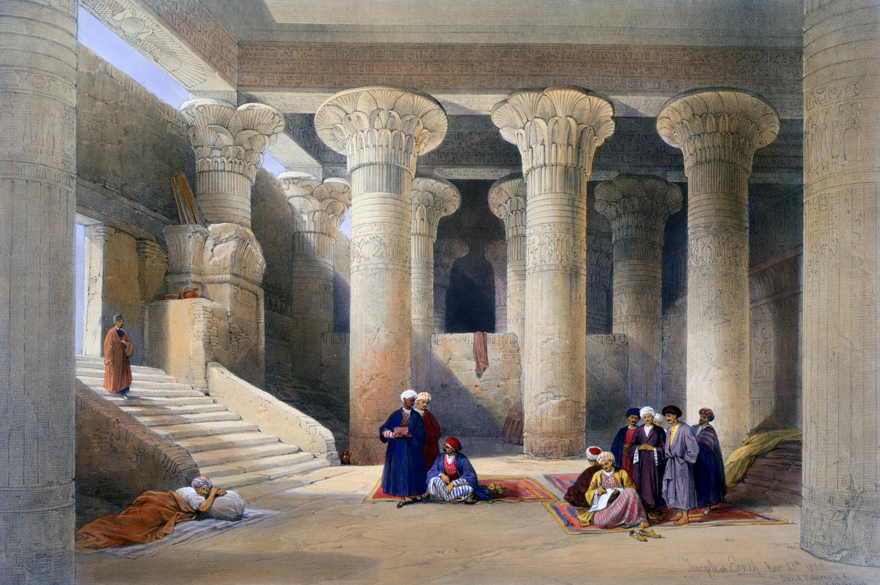 Interior of the Temple at Esna, Upper Egypt by David Roberts, Louis Haghe