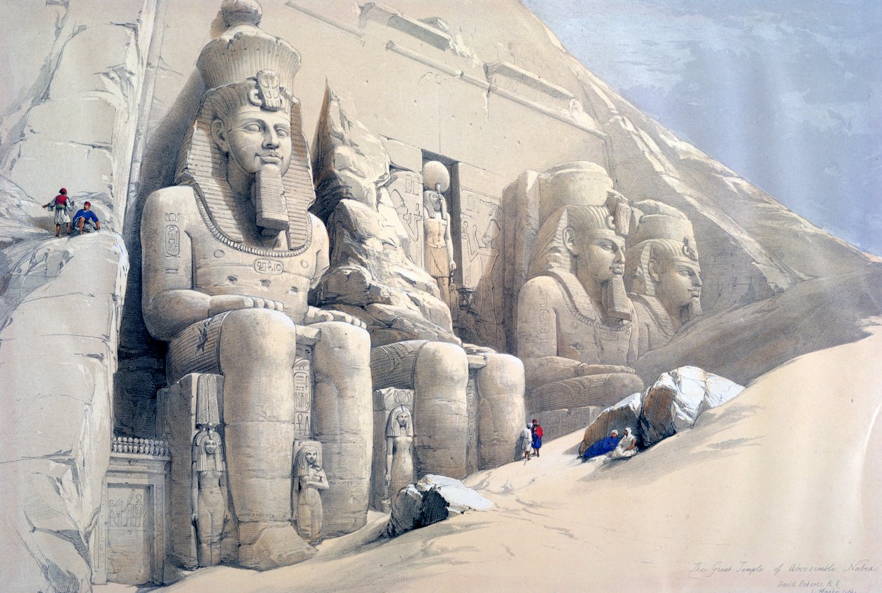 The Great Temple of Abu Simbel, Nubia, 19th century by David Roberts, Louis Haghe