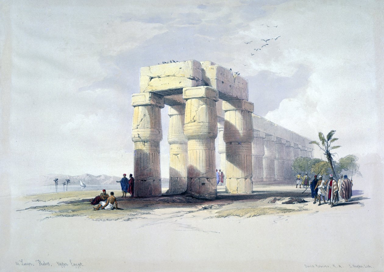 At Luxor, Thebes, Upper Egypt by David Roberts