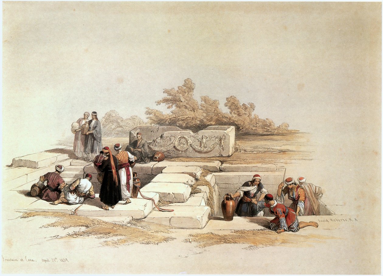 Fountain at Canaa, Jesreel Valley by David Roberts
