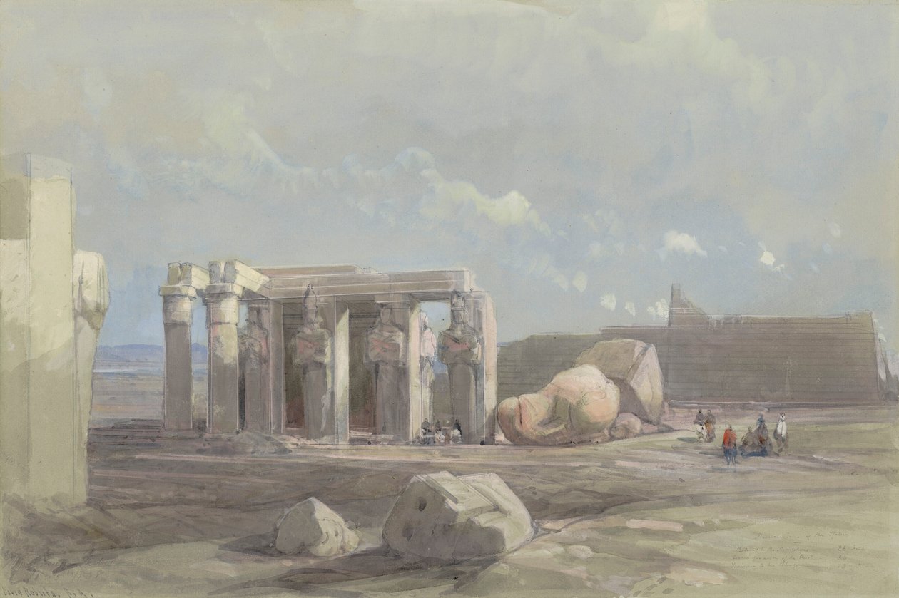 Fragments of a Colossal Statue at the Memnonium, Thebes by David Roberts