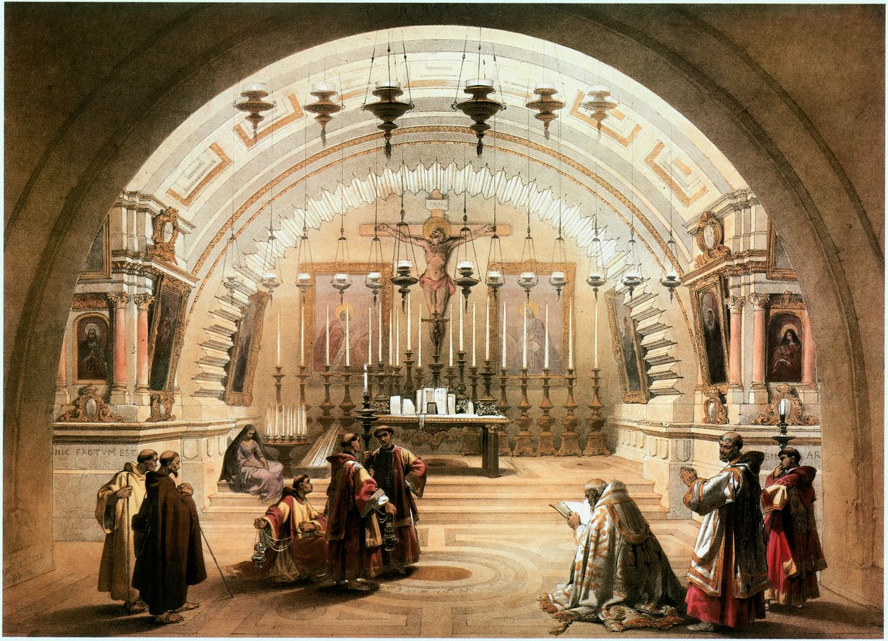 In the Holy Land: Jerusalem, Church of the Holy Sepulchre, Golgotha by David Roberts