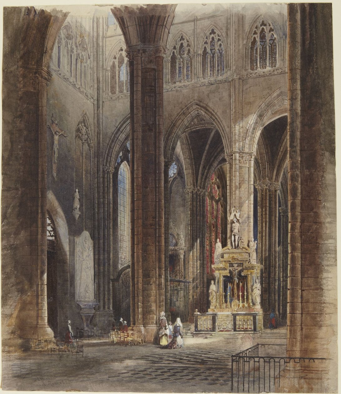 Interior of Amiens Cathedral by David Roberts