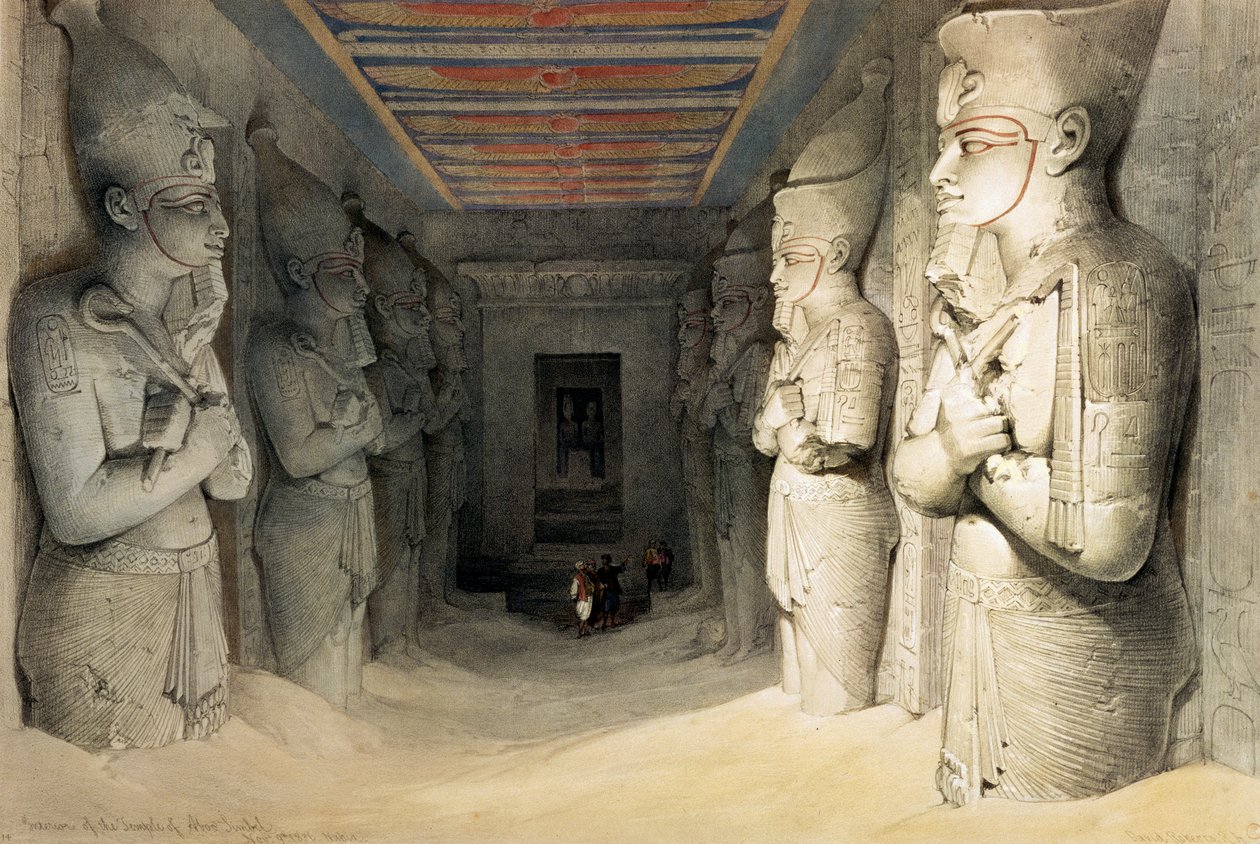 Interior of the Temple of Abu Simbel, Nubia, Egypt by David Roberts
