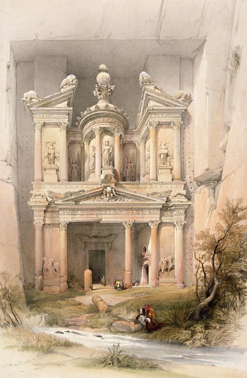 Petra, March 7th 1839, Plate 92 from Volume III of 