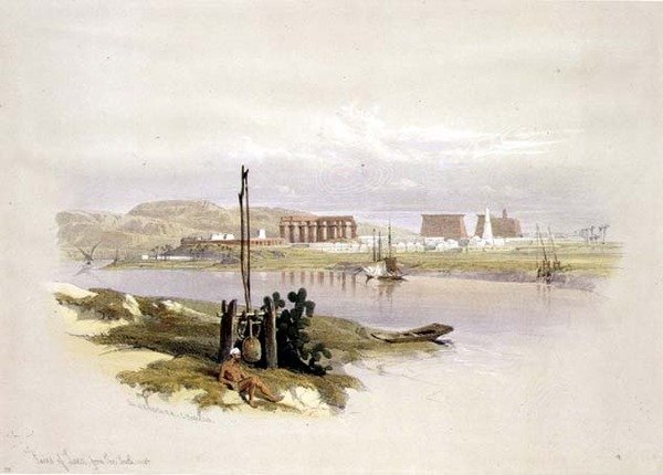 Ruins of Luxor from the South-west, from Egypt and Nubia, Vol.1 by David Roberts