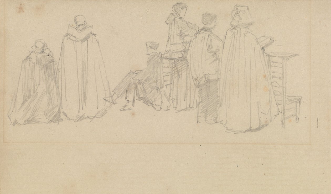 Studies of Figures in a Church by David Roberts