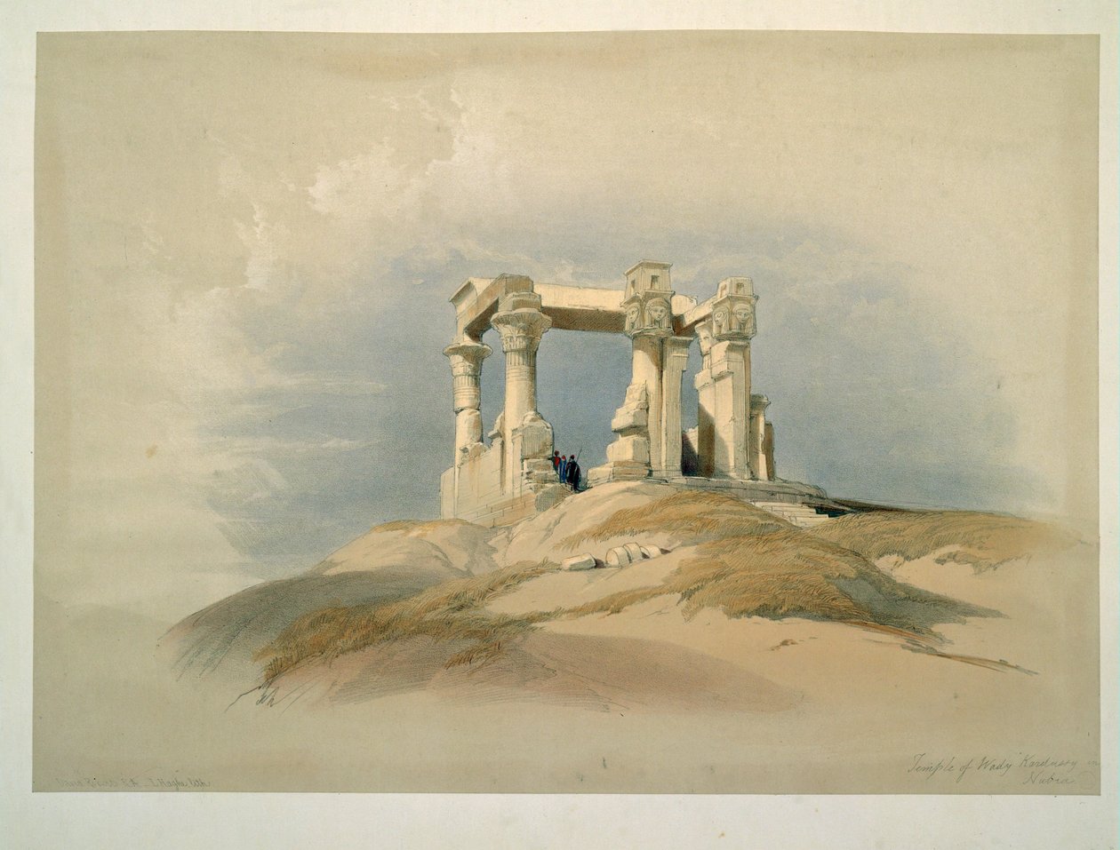 Temple of Wadi Kardassy, Nubia by David Roberts