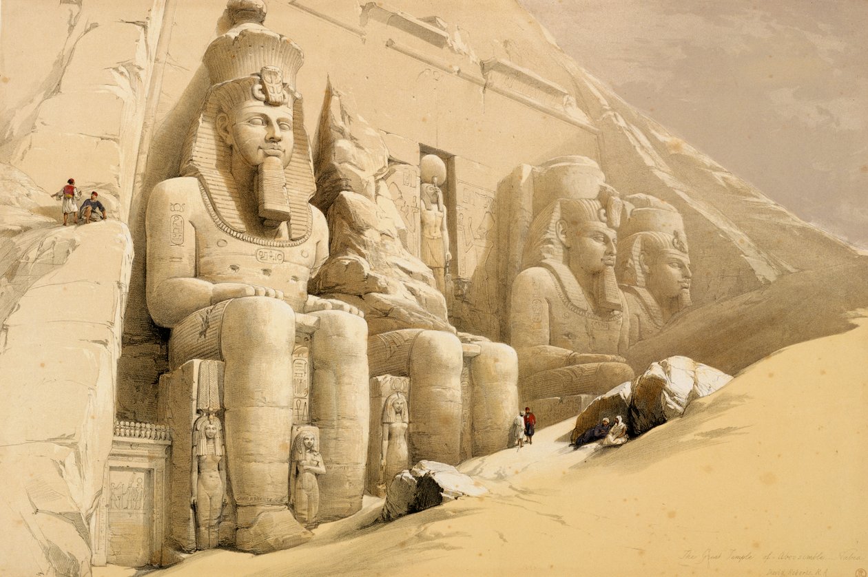 The Great Temple of Abu Simbel, Nubia, Egypt by David Roberts