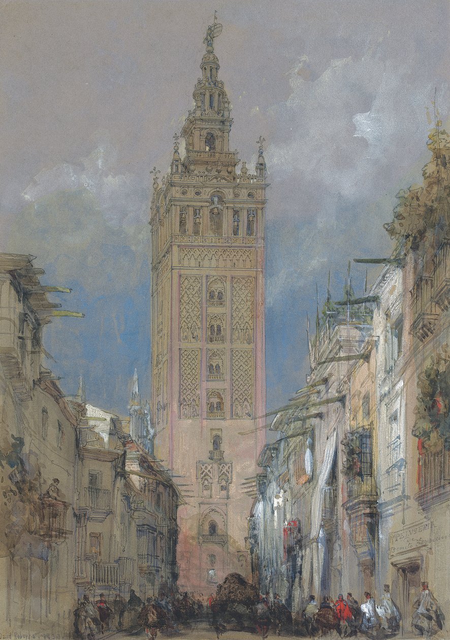 The Moorish Tower at Seville, called the Giralda, Spain by David Roberts