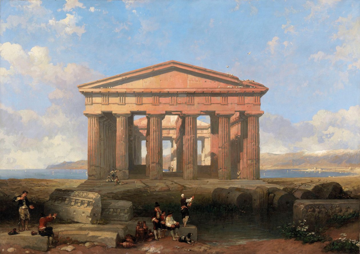 The Temple of Neptune at Paestum by David Roberts