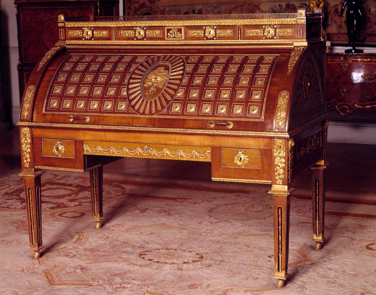 Louis XVI Furniture: Office with Cylinder from the Furniture of Catherine II of Russia by David Roentgen