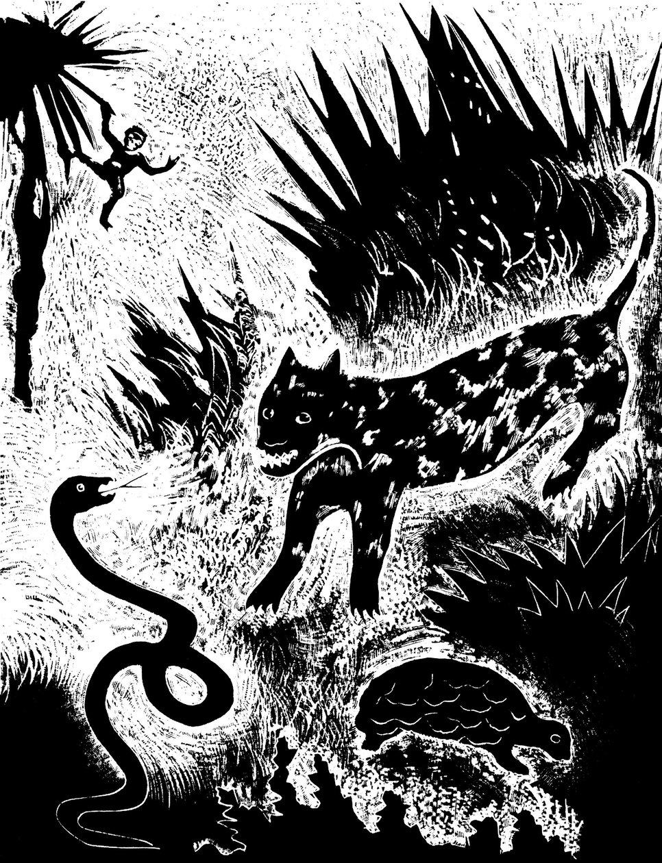 Illustration from the book Just so stories, by Rudyard Kipling by David Sterenberg